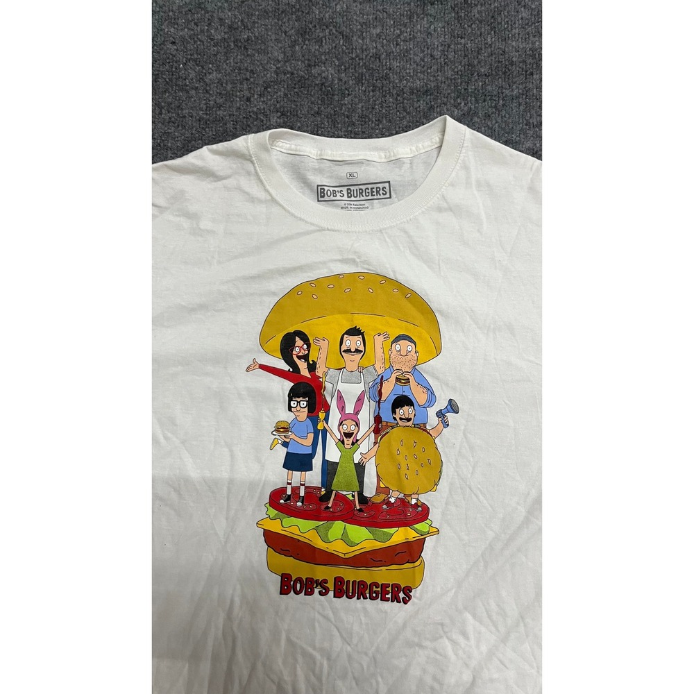 Bob's Burgers T-Shirt Mens Size XL White Graphic Print Short Sleeve Cotton Tee